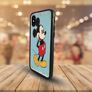 Personalised Snapback Rubber Phone Case, Stylish Phone Cover, Phone Accessory, Disney Mickey Mouse, Custom Gift with Name