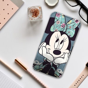 Custodia per telefono con portafoglio e inserti per carte di credito, custodia per telefono personalizzata, Disney Minnie Mouse - Aggiungi il tuo nome!