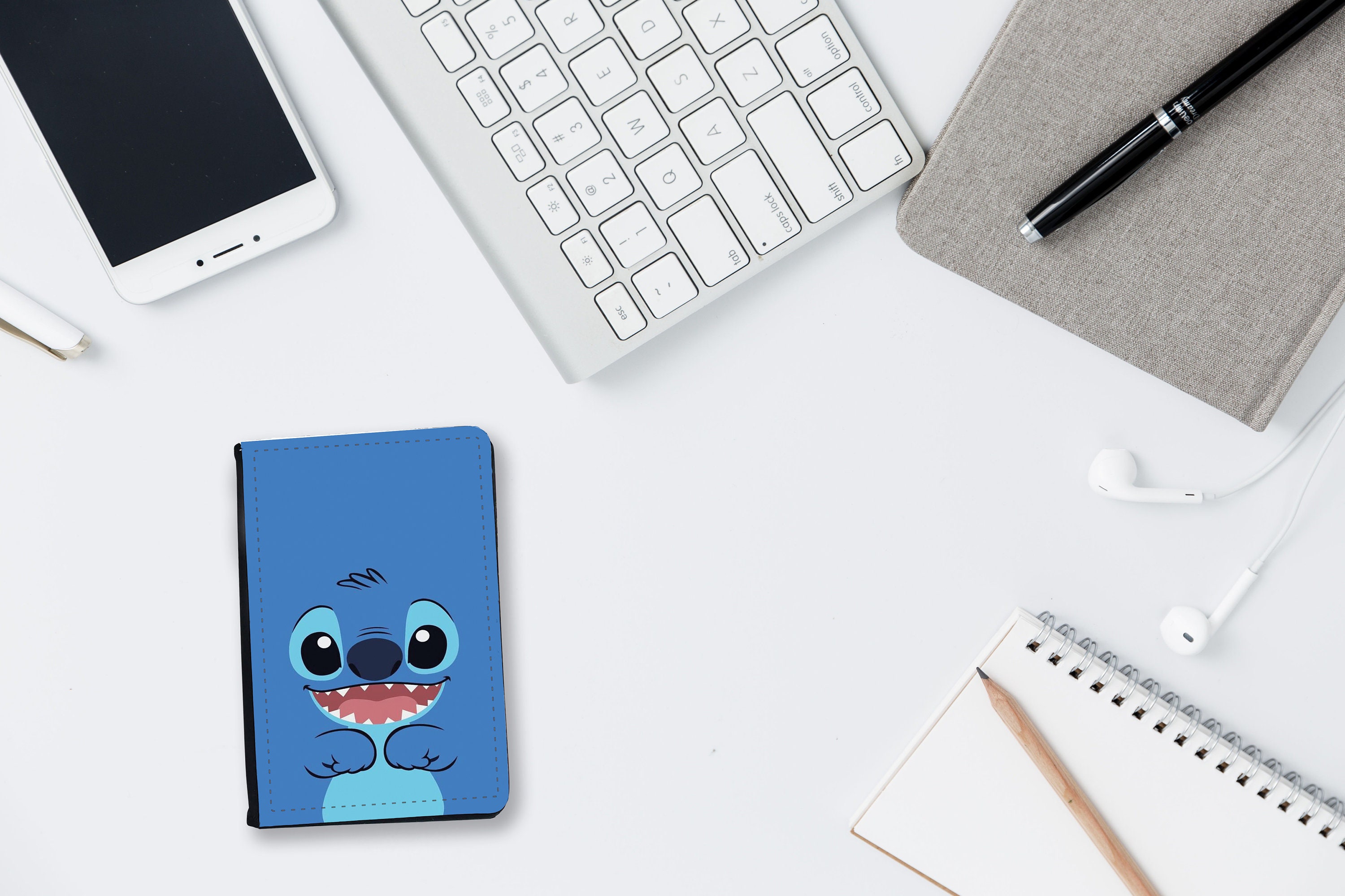 Personalised Passport Cover and Luggage Tag, Disney Travel Set, Cute Stitch - Add your name!