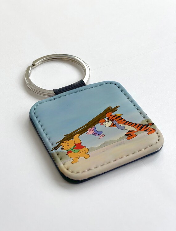 Keychain - Rectangle - Piglet - Leather Keychain - Rectangle - Piglet - Leather