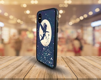 Rubber Phone Case, Personalised Snapback Phone Cover, Tinker Bell Fairy, Pixie Dust, Gift for her