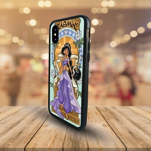 Personalised Snapback Rubber Phone Case, Stylish Phone Cover, Disney Aladdin, Princess Jasmine, Gift for her, Custom Gift with Name