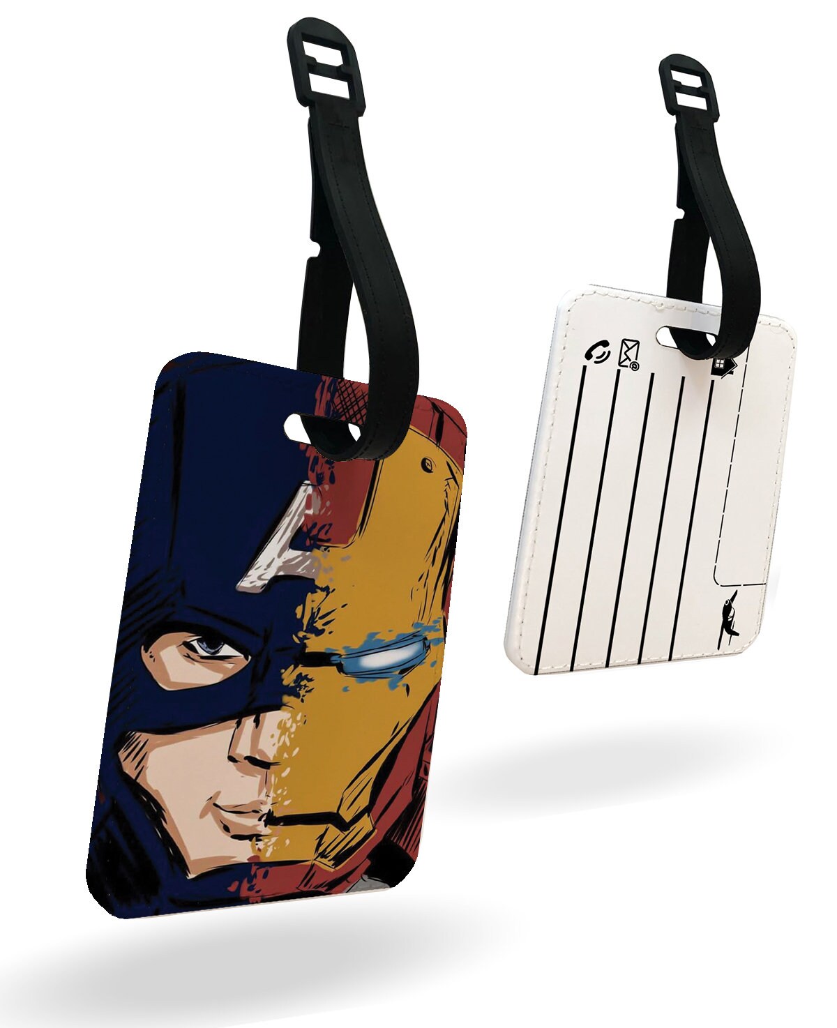 Personalised Faux Leather Passport Cover & Luggage Tag Marvel Avengers Captain America Ironman Spiderman Hulk Thor Endgame Infinity War