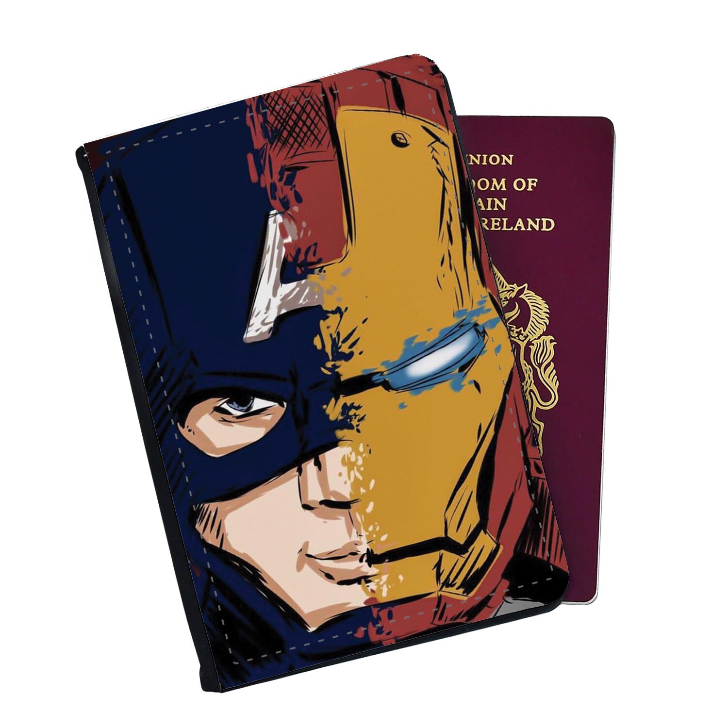 Personalised Faux Leather Passport Cover & Luggage Tag Marvel Avengers Captain America Ironman Spiderman Hulk Thor Endgame Infinity War