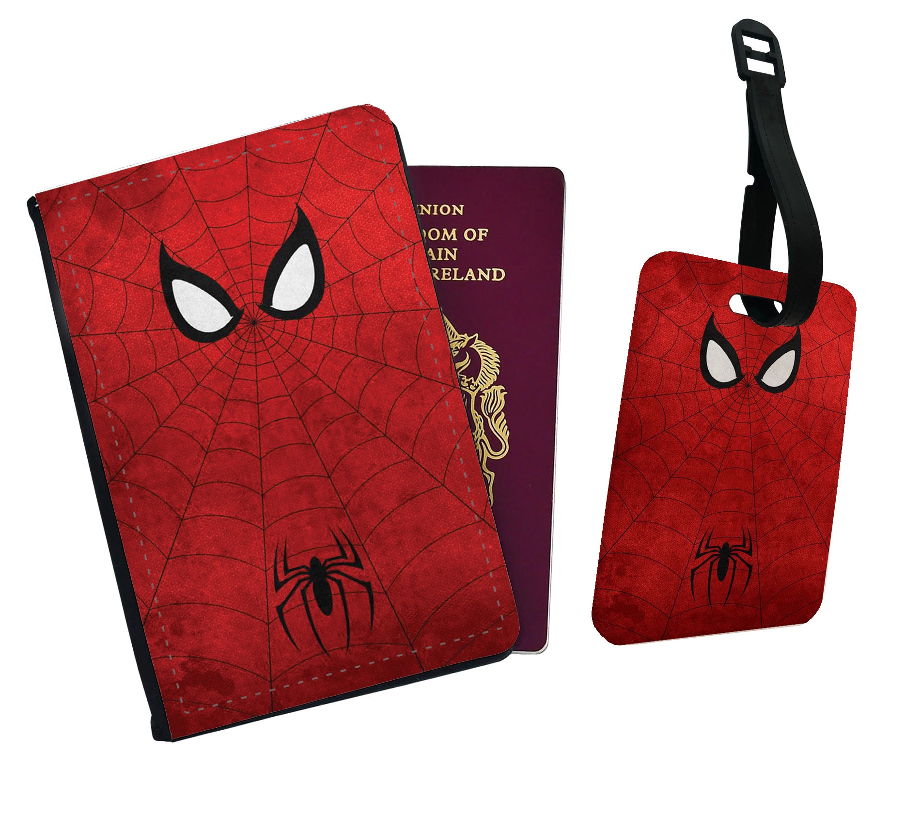 Personalised Passport Cover, Custom Luggage Tag, Marvel Spiderman, First Marvel Passport, Kids Passport Holder