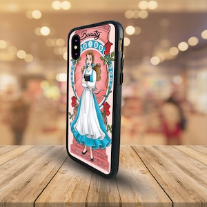 Personalised Snapback Rubber Phone Case, Stylish Phone Cover, Disney Beauty and the Beast, Princess Belle, Gift for her, Custom Gift