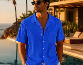CC Mirage | Luminous Cobalt Blue Hawaiian Resort Shirt