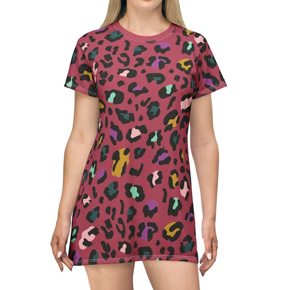red animal print shirt dress Modern Poplin Shirtdress - Leopard