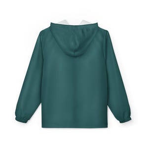 Solid Transformative Teal Green Windbreaker Jacket - Lightweight Water & Wind Resistant Outdoor Coat, Casual Streetwear image 12