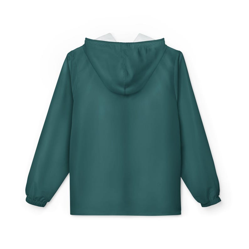 Solid Transformative Teal Green Windbreaker Jacket - Lightweight Water & Wind Resistant Outdoor Coat, Casual Streetwear image 12