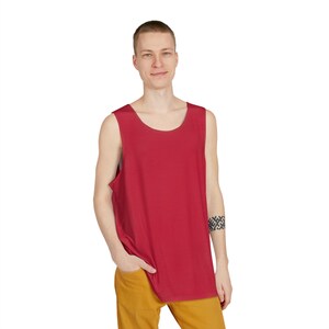 Cardinal Deep Red Casual Summer Men's Tank Top Trendy Workout Shirt, Beach Apparel, Cool Athleisure Top, Relaxed Fit Summer Wear