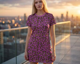pink and purple leopard print dress Pirelle Cut-Out Back Maxi Dress Leopard Purple