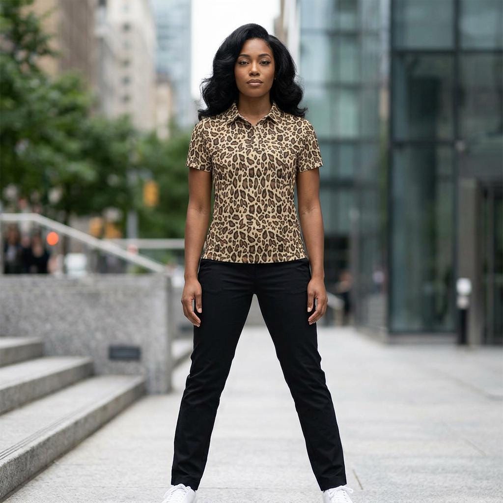 CC Riviera | Wax Paper Leopard Print Unisex Polo Shirt, Luxury