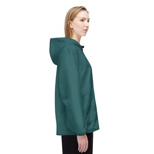Solid Transformative Teal Green Windbreaker Jacket - Lightweight Water & Wind Resistant Outdoor Coat, Casual Streetwear image 10