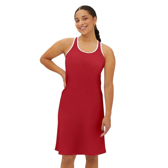 Chic Racerback Dress - Cardinal Deep Red Summer Casual Wear, Beach Outfit,  Vacation Essential - Etsy