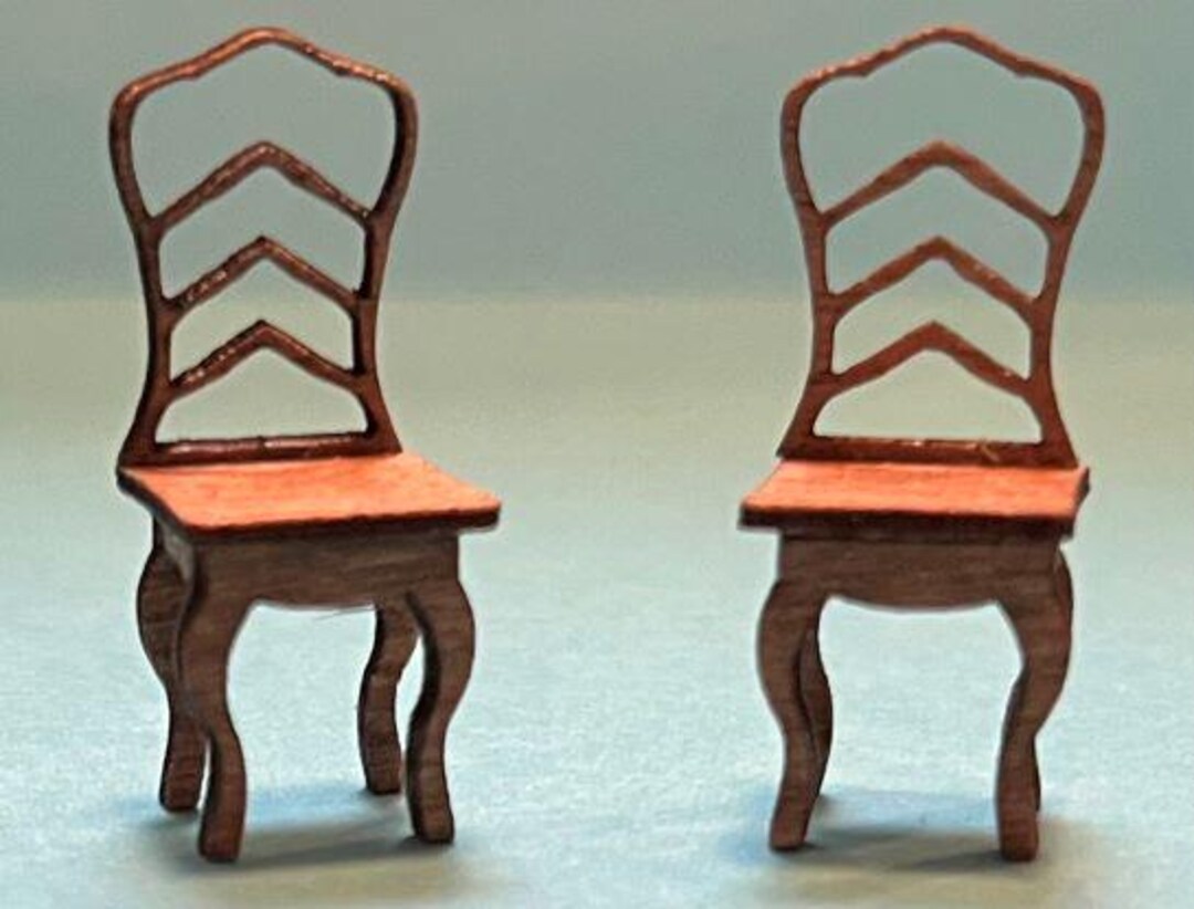1:48 (1/48, Quarter Inch Scale) Cottage Chairs Kit - Set of 2 - Etsy