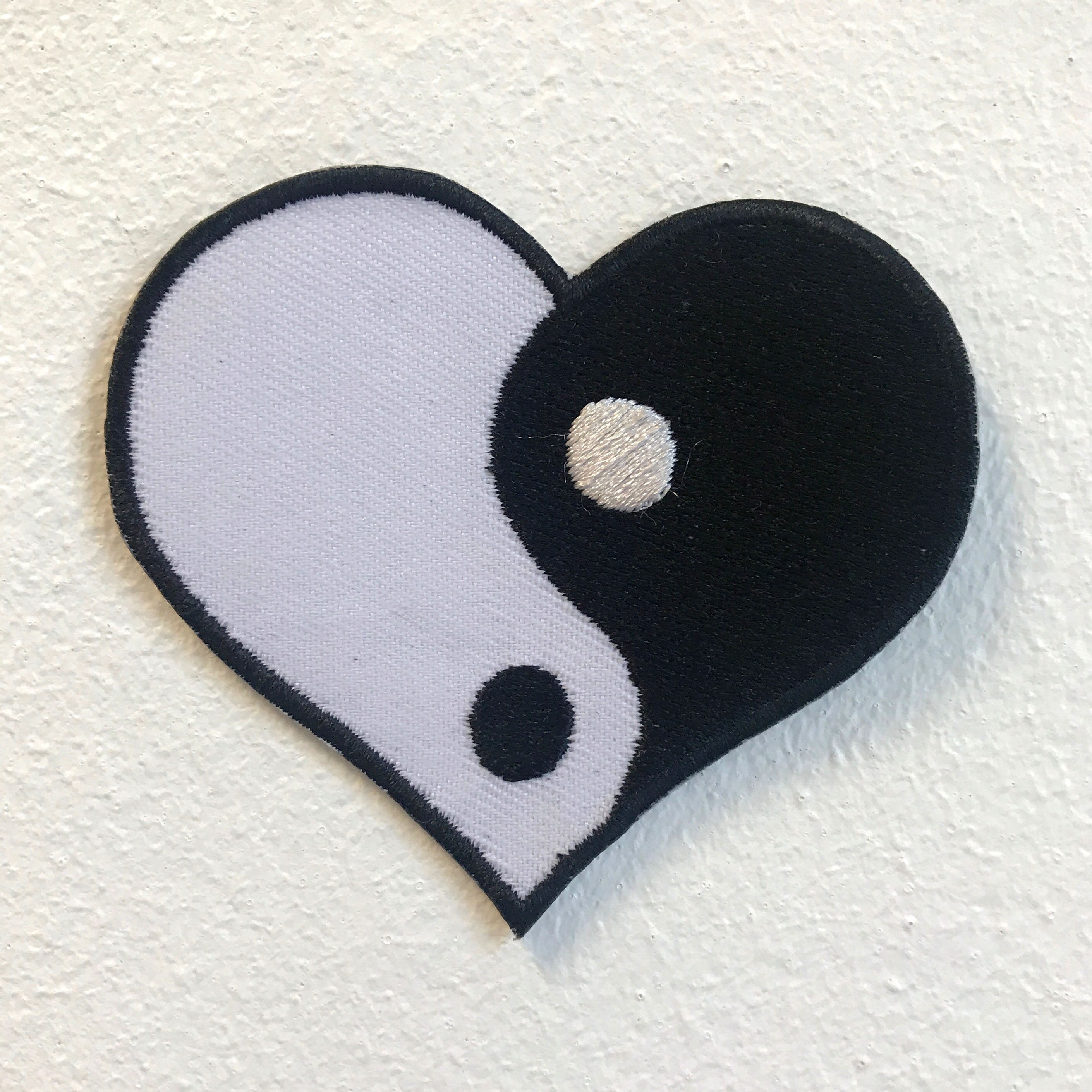 Yin yang Peace Cute Heart Shape Iron on Sew on Hand Made Etsy