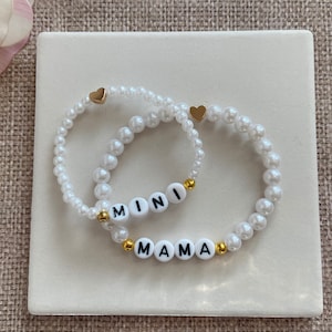 Mama und Mini Perlenarmband Set: Mutter-Tochter Passend