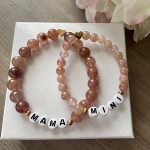 Mama und Mini Perlenarmband Set: Mutter Tochter Passender Schmuck