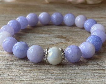 Angelite Gemstone Bracelet: Calming Anxiety Relief, Unisex Design