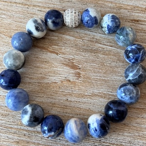 10mm Blue Sodalite Bracelet, Sodalite Bracelet, Healing Gemstone Bracelet, Crystal Bracelet, Stretch Bracelet, Natural Stone Bracelet