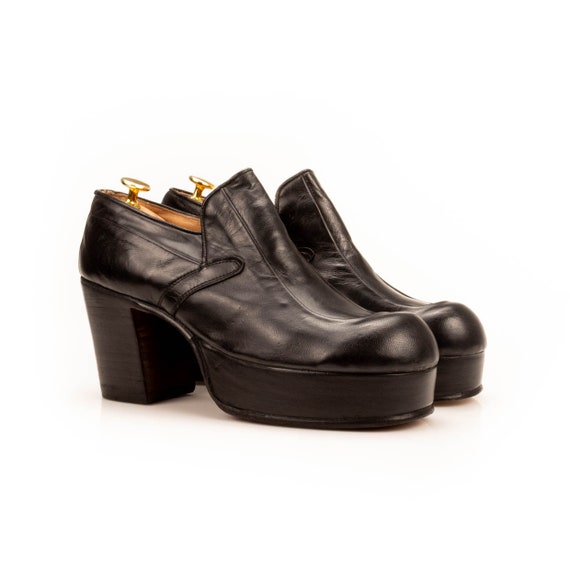 Authentic real leather 70's platforms for men