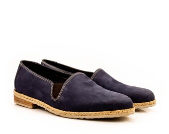 handmade suede leather loafers