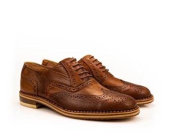 Zapatos Oxford completos hechos a mano para hombre