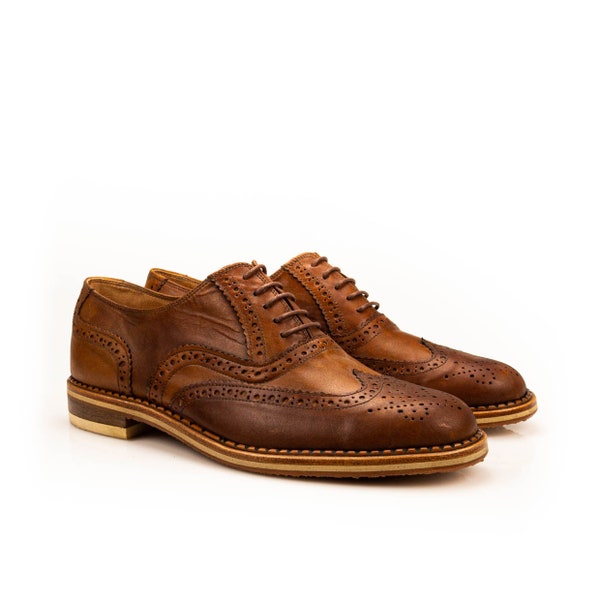 Handmade Oxford Full Brogue Shoes For Men