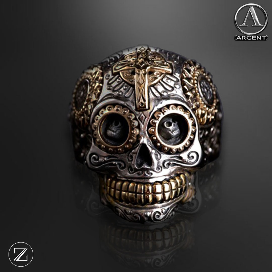 Mexican Skull Ring for Men and Women Etsy
