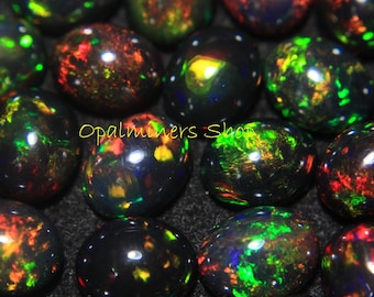 AAA Grade Black Opal,Ethiopian Black Opal Smoked Treated, Black Ethiopian Opal Cabochon, Black Welo Opal,Black Ethiopian Opal Jewelry Making
