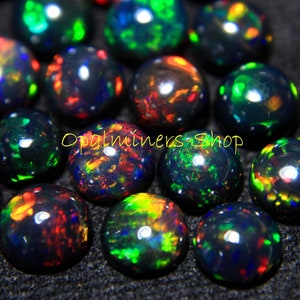 AAA Grade Black Opal, Natural Ethiopian Black Opal, Black Ethiopian Opal Cabochon, Black Welo Opal Gemstone, Black Opal Jewelry Making