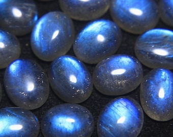 AAA Grade Labradorite, Blue Labradorite Gemstone, Natural Crystal, Blue Flashy Gemstone, Oval Cabochon For Jewelry Making