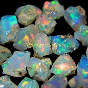 AAA Grade Raw Opal, Welo Opal Rough, Opal Crystal, Multi fire, Opal Rough Jewelry Making, Natural Ethiopian Opal Raw Stone, White Opal Rough