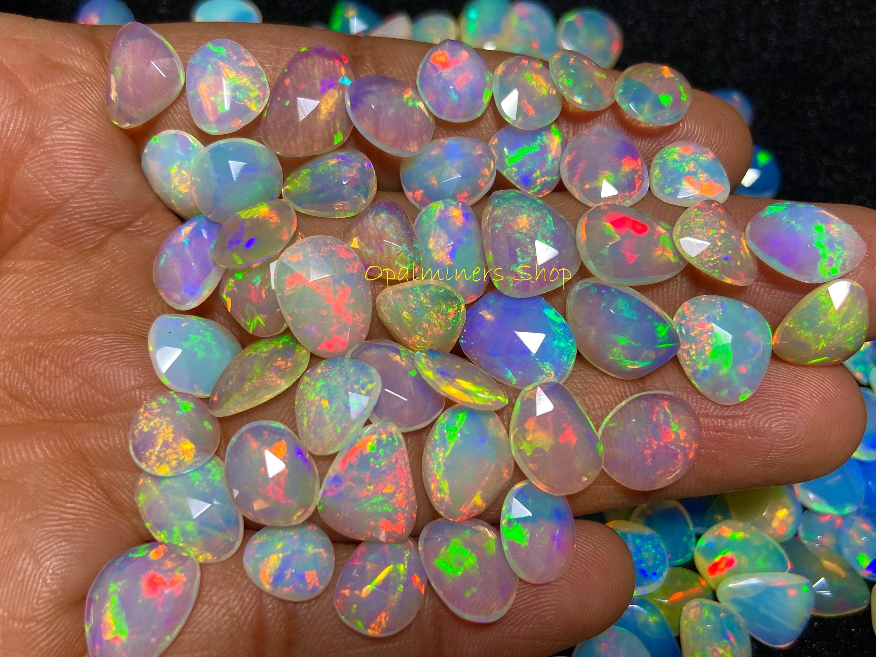 AAA Grade Opal , Opal Slice, Faceted Opal, Opal Crystal, Natural Ethiopian Opal Slices, Faceted Welo Opal, Faceted Opal For Jewelry Making
