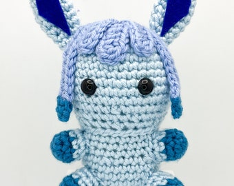 Lindo juguete de felpa de ganchillo de gato de hielo, juguete de felpa Eve, gato Amigurumi