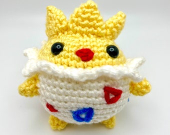 Lindo huevo eclosionado crochet juguete de felpa, juguete de felpa, Amigurumi