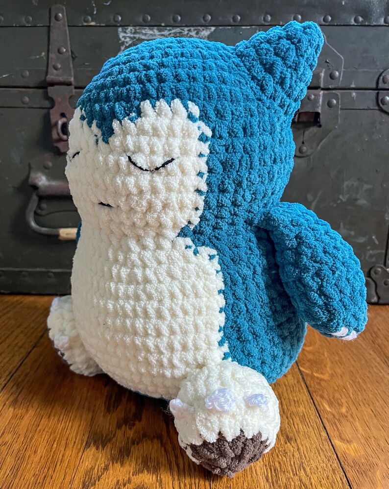 Peluche azul relleno, juguete de peluche laxo dormido, juguete de peluche Amigurumi imagen 3