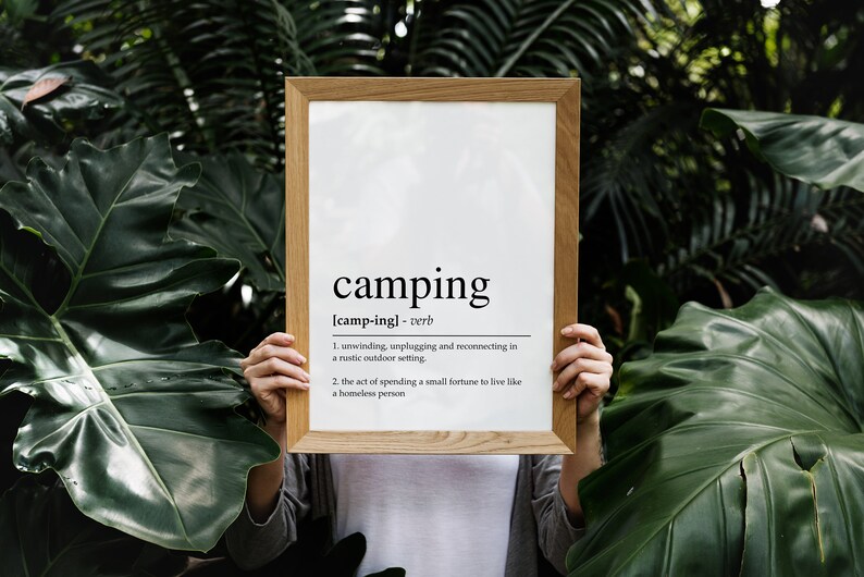 Camping Definition Print Camping Digital Download Camping Etsy Ireland