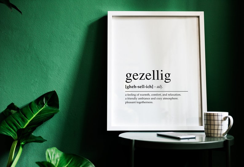 Gezellig Definition Print Digital Download Dutch Printable Etsy