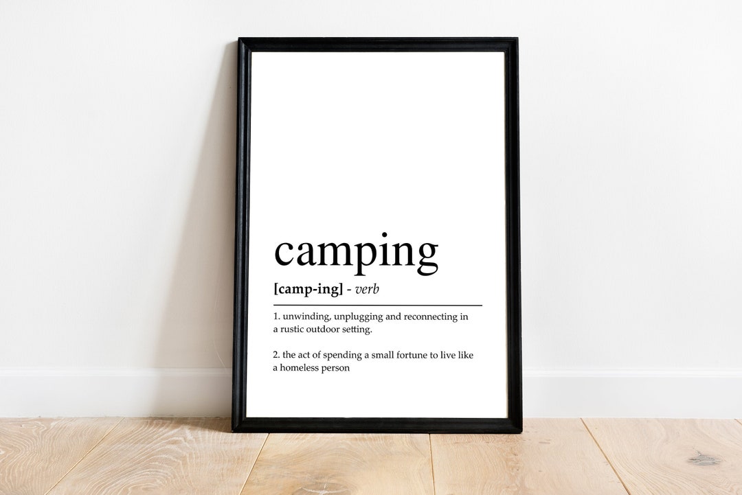 Camping Definition Print, Camping Digital Download, Camping Print