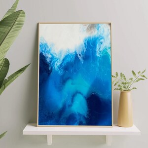 Wave Print, Ocean Beach Print, Digital Wall Art, Beach Digital Print, Modern Coastal, Digital Download, Print At Home, Wall Art