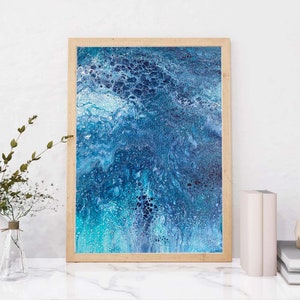 Printable Abstract Art, Ocean Print, Digital Downloadable Art, Ocean Art Print, Digital Wall Art, Beach Digital Print, Print At Home