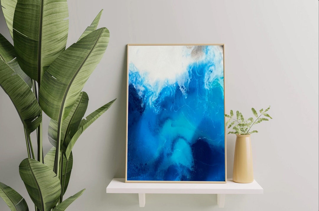 Wave Print, Ocean Beach Print, Digital Wall Art, Beach Digital Print