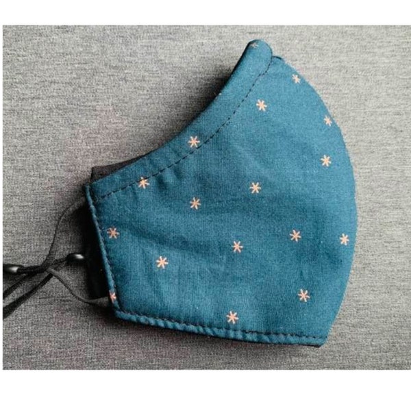 Triple Layer Face Mask, Adjustable Elastic + Nose Wire Face Mask. Filter Face Mask. Washable Face Mask. Reusable Face Mask. Constellation