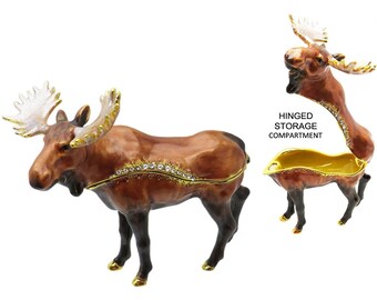 Bejeweled Moose Trinket Box