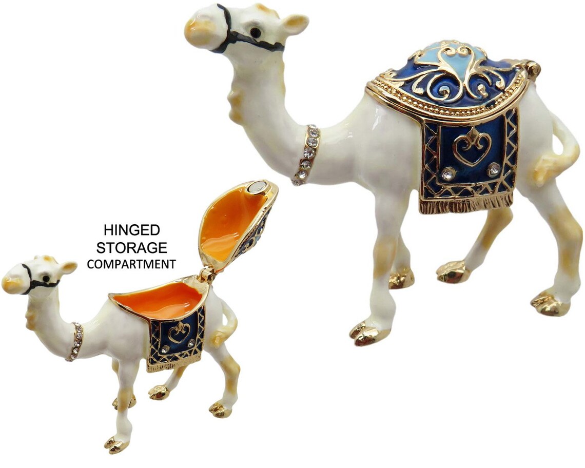 Camel Jeweled Trinket Box with Austrian Crystals White Etsy