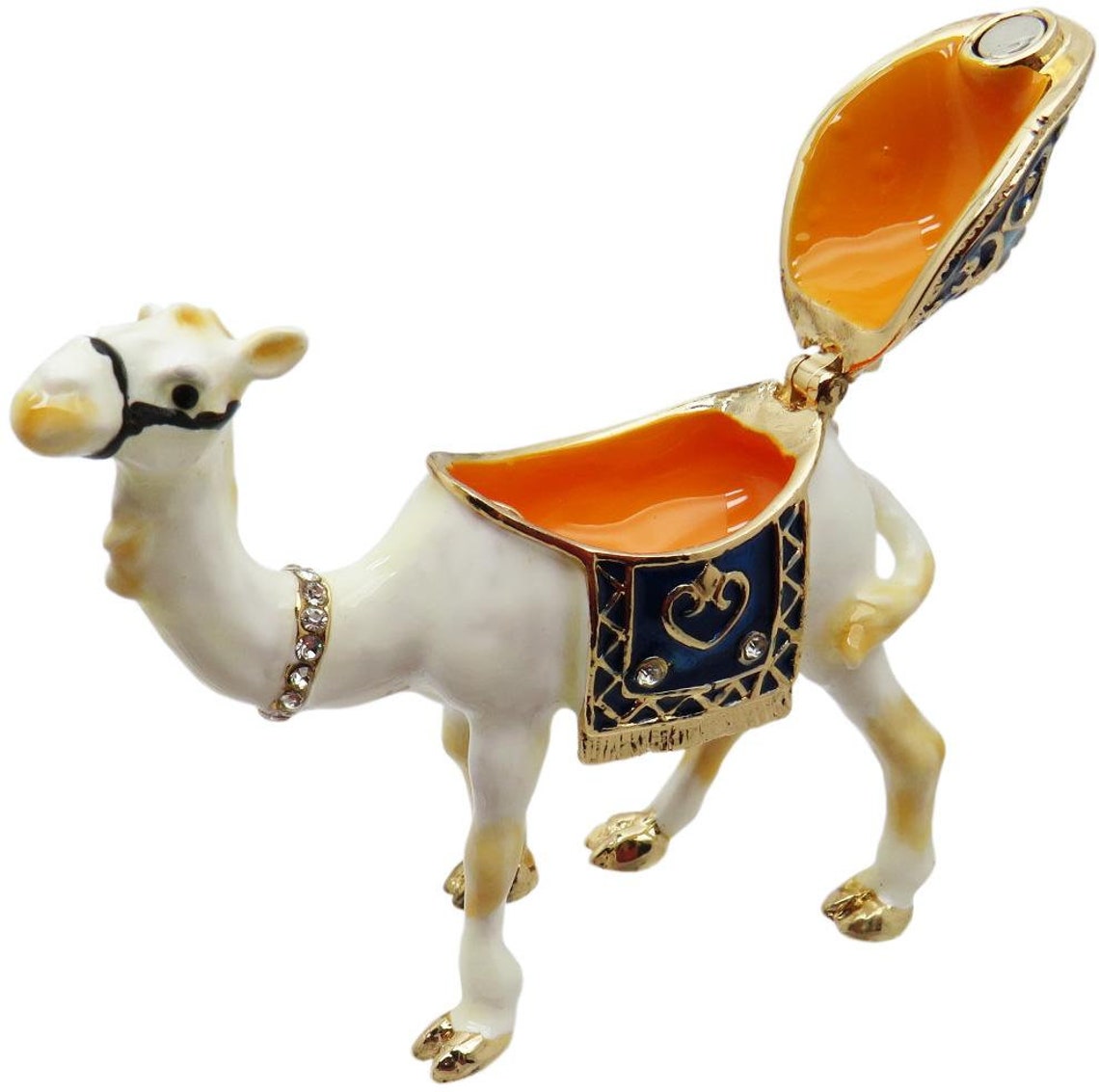 Camel Jeweled Trinket Box with Austrian Crystals White Etsy