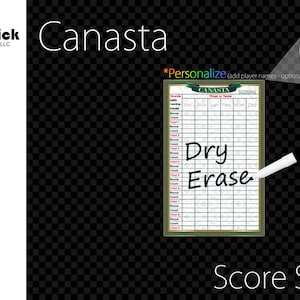 Premium Acrylic Canasta Score Sheet Upgrade, Reusable, Dry Erase