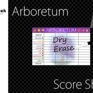 Premium Acrylic Arboretum Score Sheet Upgrade, wielokrotnego użytku, suchościeralny